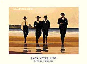 ווטריאנו - גברים על החוףרביעיה כרזה חליפה חליפות פאריס צרפת 