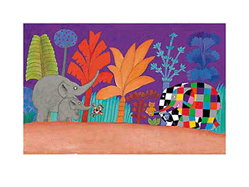 אלמר וילבר וטדיפילים פיל צבעוני עצים ילדים