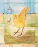הציפור שליחדר ילדים צהוב נאיבי צבעוני ילדה חיות בעלי חיים