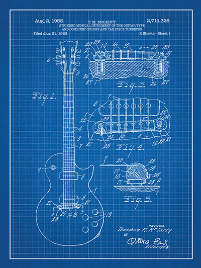 Patent -  Gibson Les Paul Guitarמוסיקה מוזיקה