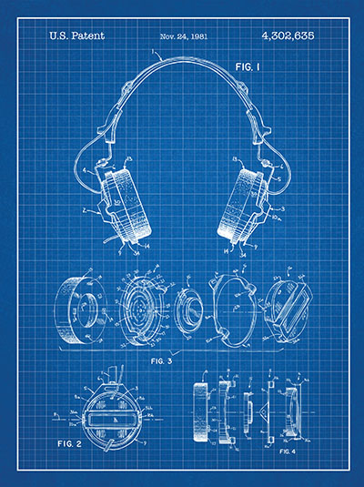  Patent - Headphones מוסיקה מוזיקה