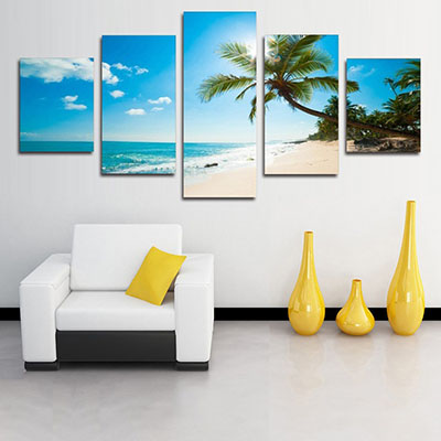 חוף טרופי  Tropical Beachתמונות לסלון תמונות לבית פרויקטים סט תמונות