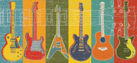 גיטרות חשמליות צבעוניות