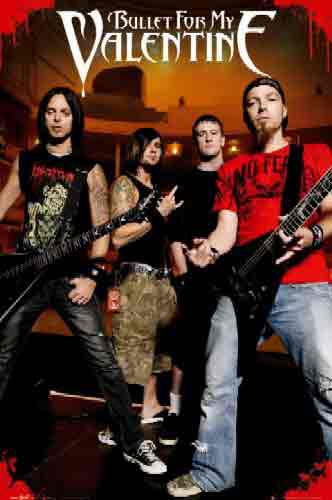 Bullet For My Valentine להקה זמר רוק הופעה במה פופ סטאר גיטרות