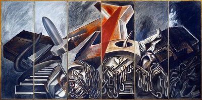 מפציץ  וטנק - חוסה קלמנטה אורוסקו   Dive Bomber and Tank  -  Jose Clemente Orozco