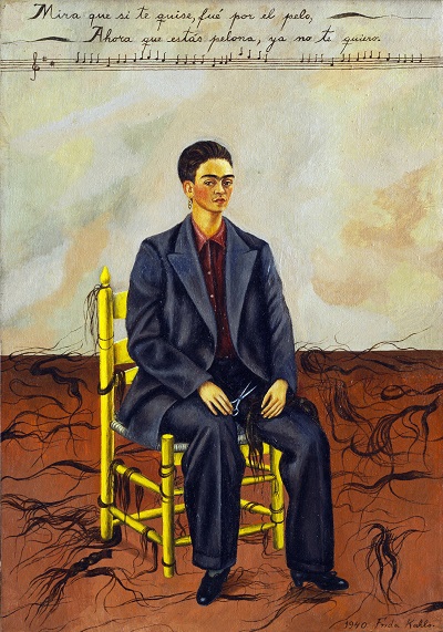 Frida Kahlo - Self-Portrait with Cropped Hair-Frida Kahlo - Self-Portrait with Cropped Hair