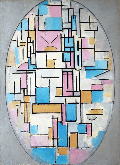 Piet Mondrian - Composition in Oval with Color Planes