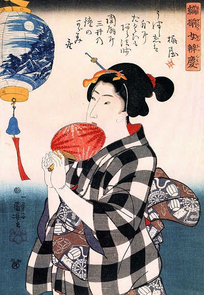 Utagawa_Kunisada, Woman_with_fan