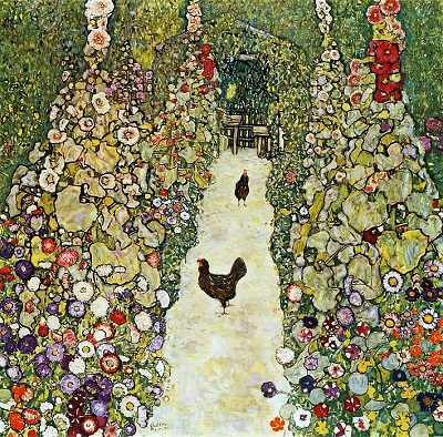 Garden Path with Hens