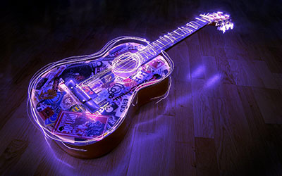 Neon Lights Guitarמוזיקה - טרנס   מוסיקה electric-guitars גיטרות _Neon-Lights-Guitar