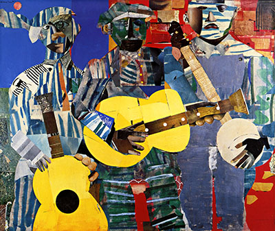  romare bearden - three folk musiciansמוסיקה מוזיקה