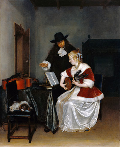  Gerard ter Borch Dutch - The Music Lessonמוסיקה מוזיקה