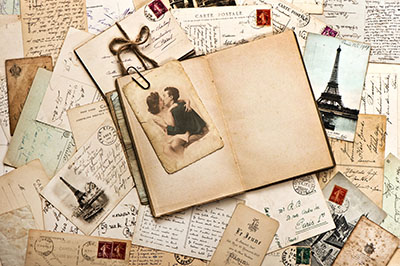 וינטג   פריז  _vintage-vintage-postcards-letters-stamps-print-photograph-couple-sepia-eiffel-tower