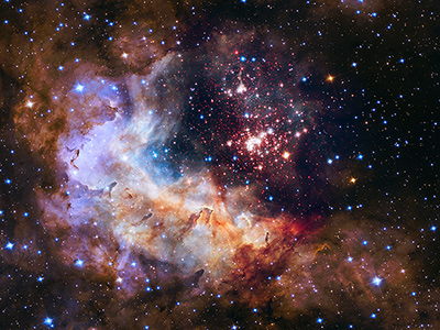 NASA Unveils Celestial Fireworks as Official Hubble 25th Anniversary ImageThe Tarantula Nebula in the Large Magellanic Cloud