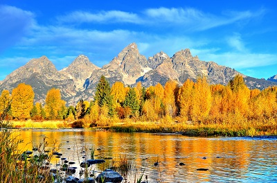 סתיו סתיו  הרים נהר עצים עץ autumn_river_mountains_trees