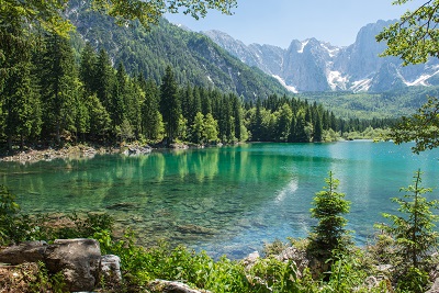  fusine lakes italy mountains snow nature