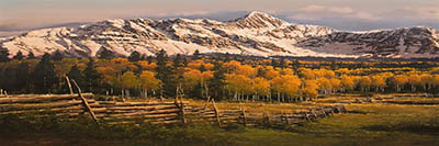 נוף   San_Juan_Range_painting_autumn_landscape_forest_autumn_mountains_snow_birch_trees_fence 