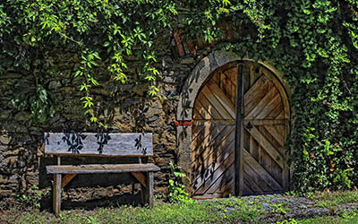 ספסל ישן  old-bench-door