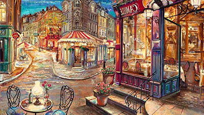 בית קפה  life_street_cafe_art_city_cool_paintings