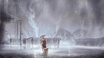 תחנת רכבתjeff_rowland_painting_red_train_station