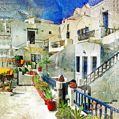 יוון  רחוב בכפר greece village streets