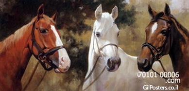 סוסים 2  - תמונת שמן על בד