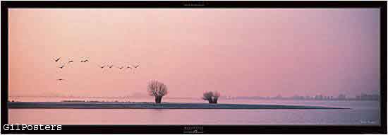 אגם Der-Chantecoq Lake שקיעה