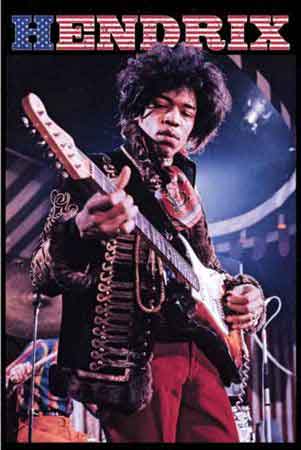 מוסיקה רוק פופ להקה הופעה חיה Jimi Hendrix גימי גיטרה Stars & Stripes כוכבים