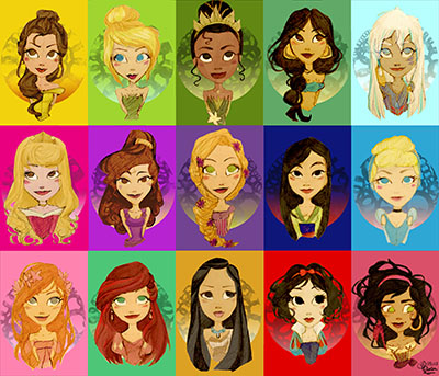 נסיכות - דיסני  Disney    אנימציה   _disney_princesses_by_epsilonya
