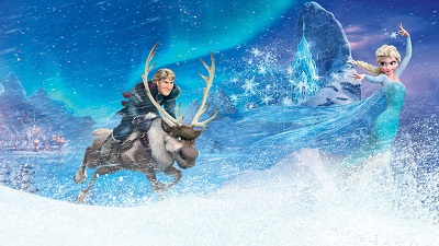 פרוזן kristoff elsa in  frozen - תמונה על קנבס,מוכנה לתליה.פרוזן אנימציה elsa in  frozen   