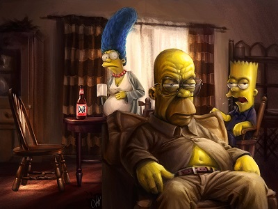 הסימפסונים אנימציה  the_simpsons_homer_marge_bart_art_breaking_bad