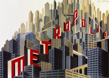 מטרופוליס  Metropolis  - תמונה על קנבס,מוכנה לתליה.מטרופוליס  Metropolis