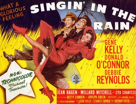 סרטים ישנים  שיר אשיר בגשם   Singing In The Rain  - תמונה על קנבס,מוכנה לתליה.